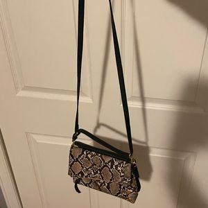 Hammitt Los Angeles “dillon” small crossbody bag. Black and snakeskin.